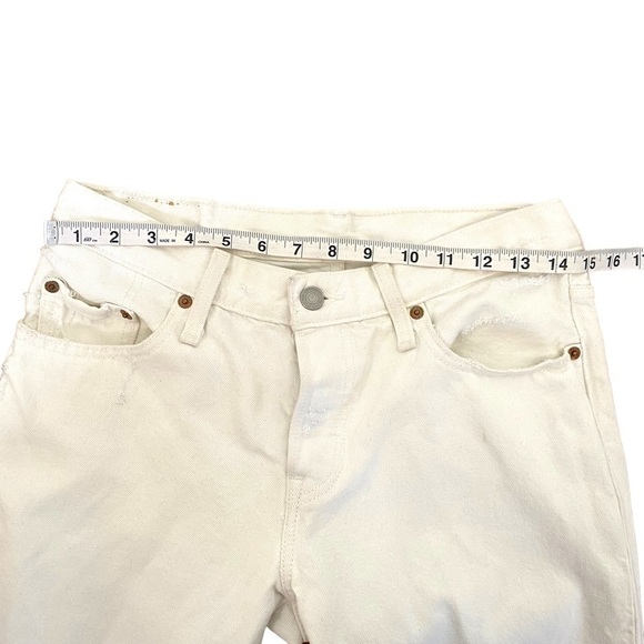 LEVI'S 501 Original Fit White Distressed Straight Leg Jeans - Picture 13 of 15